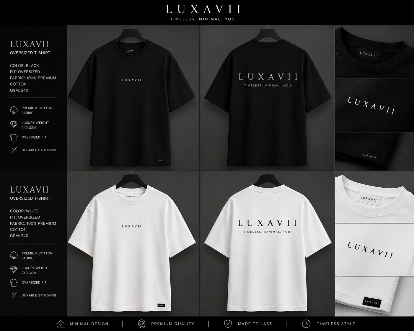 LUXAVIl Premium Oversized Tee.   Type → T-Shirts
Vendor → Luxavii.shop