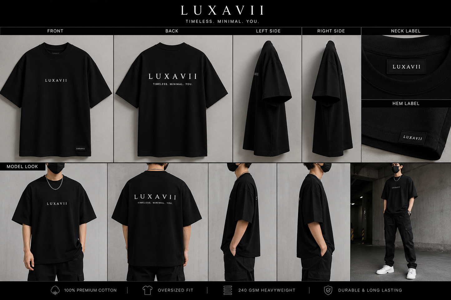 LUXAVIl Premium Oversized Tee.   Type → T-Shirts
Vendor → Luxavii.shop